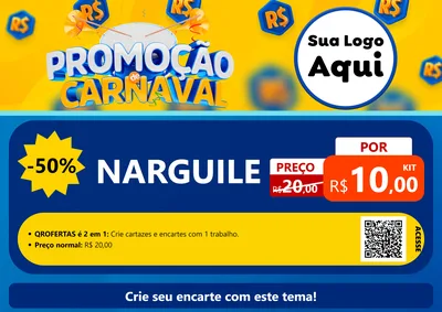 Modelo de Cartaz para Cartaz A4 Horizontal com o tema Promoção de Carnaval para Tabacaria