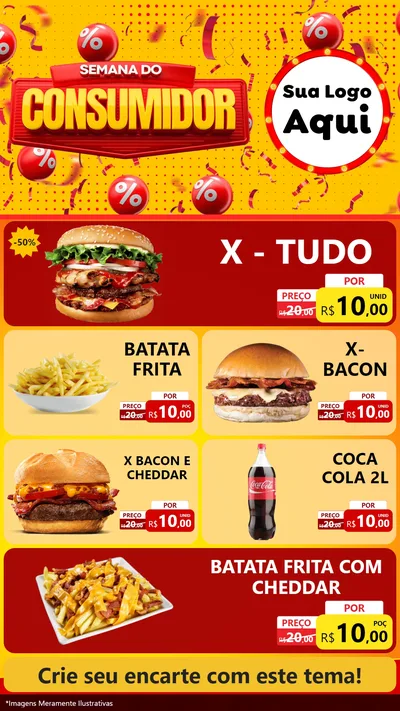 Modelo de TV para TV Vertical com o tema Semana do Consumidor para Hamburgueria