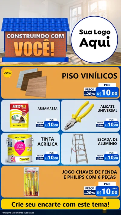 Modelo de TV para TV Vertical com o tema Construindo Com Você para Material para Construção