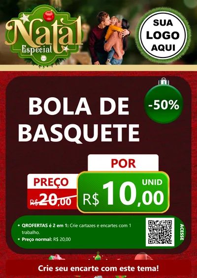 Modelo de Cartaz para Cartaz A4 Vertical com o tema Natal Especial para Artigos Esportivos