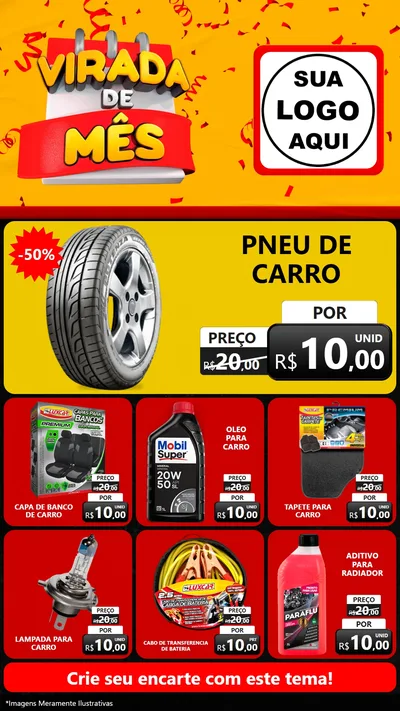 Modelo de Rede Social para Stories com o tema Virada de Mês para Auto peças
