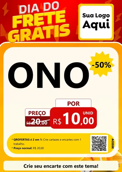 Modelo de Cartaz para Cartaz A4 Vertical com o tema Dia do Frete Grátis para Óticas