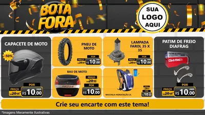 Modelo de TV para TV Horizontal com o tema Bota Fora para Moto peças