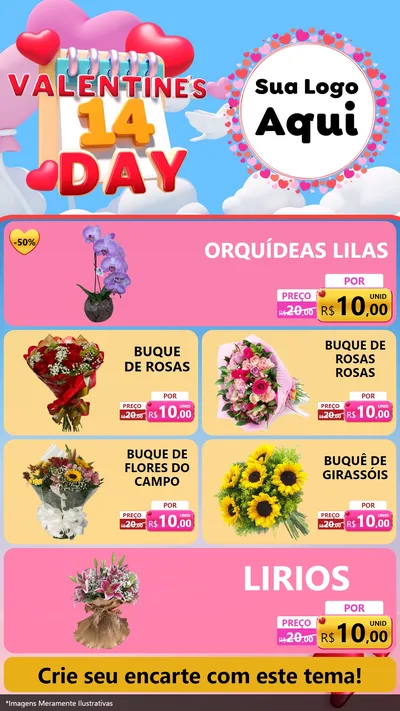 Modelo de TV para TV Vertical com o tema Valentine's Day para Floricultura e jardim