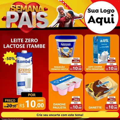 Modelo de Rede Social para Feed Facebook com o tema Semana Dos Pais para Frios e Laticínios