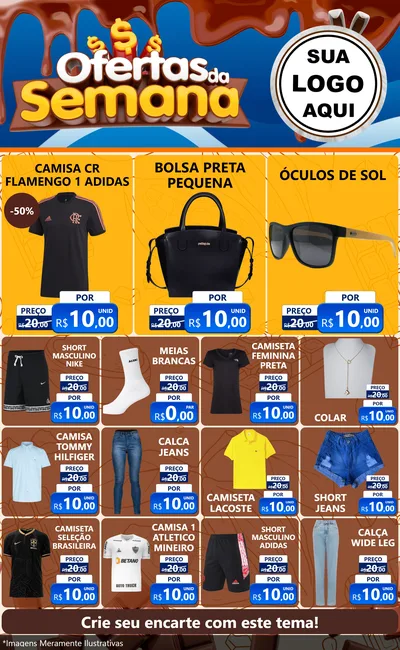 Modelo de Encarte para Encarte Grande com o tema Ofertas da Semana - Páscoa para Roupas e acessórios