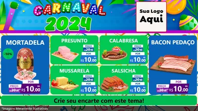 Modelo de TV para TV Horizontal com o tema Carnaval 2027 para Frios e Laticínios
