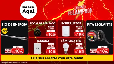 Modelo de TV para TV Horizontal com o tema Ofertas Relâmpago para Materiais Elétricos