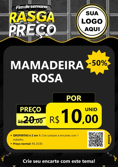 Modelo de Cartaz para Cartaz A4 Vertical com o tema Fim de Semana Rasga Preço para Bebês