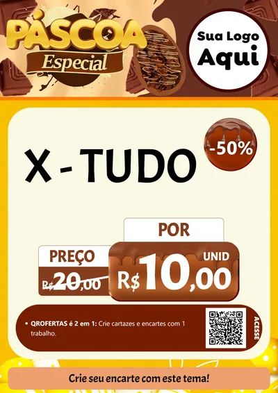 Modelo de Cartaz para Cartaz A4 Vertical com o tema Páscoa Especial para Hamburgueria
