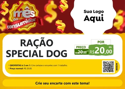 Modelo de Cartaz para Cartaz A4 Horizontal com o tema Mês do consumidor para Pet Shop