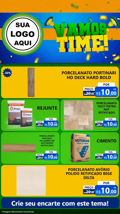 Modelo de TV para TV Vertical com o tema Vamos Time! para Pisos e revestimentos