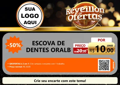 Modelo de Cartaz para Cartaz A4 Horizontal com o tema Réveillon de Ofertas para Higiene Pessoal