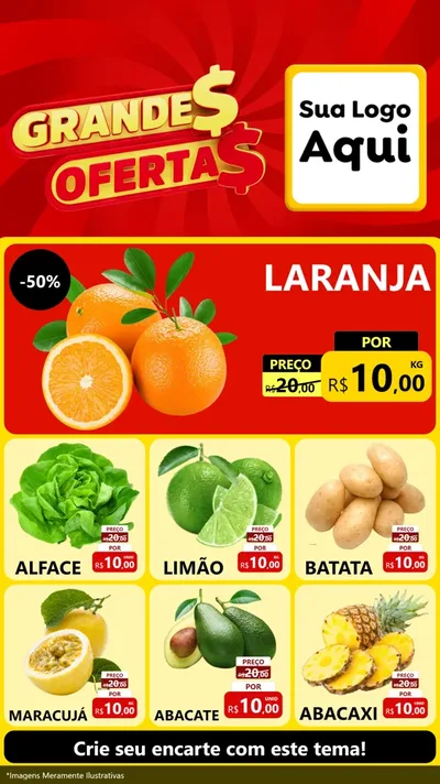 Modelo de Rede Social para Stories com o tema Grandes Ofertas para Hortifrúti