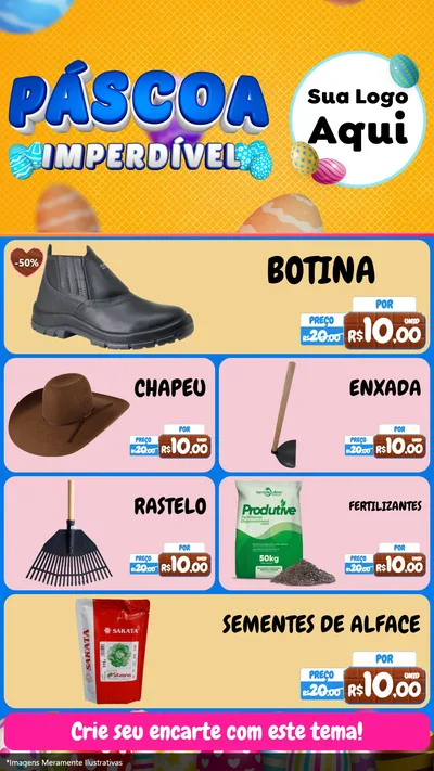 Modelo de TV para TV Vertical com o tema Páscoa Imperdível para Agropecuária