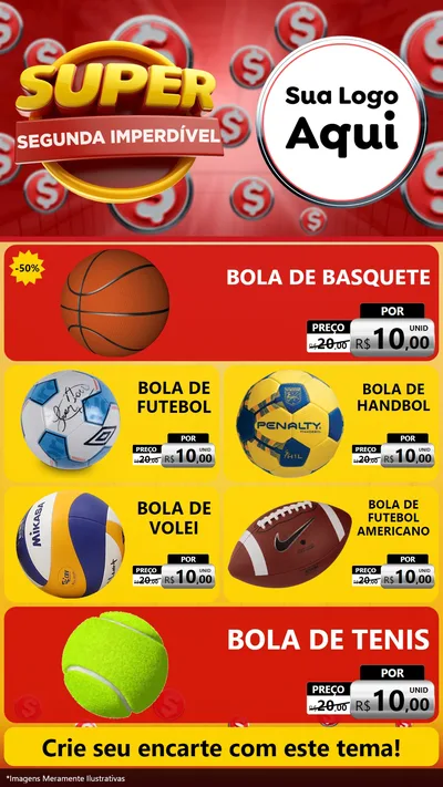 Modelo de TV para TV Vertical com o tema Super Segunda Imperdível para Artigos Esportivos