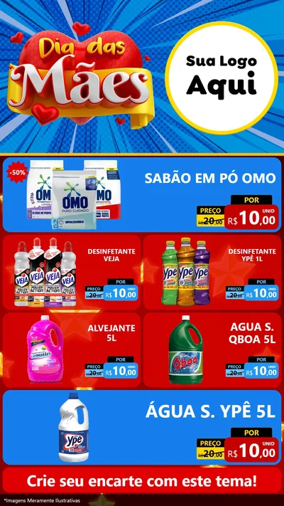 Modelo de TV para TV Vertical com o tema Dia das Mães para Produtos de Limpeza