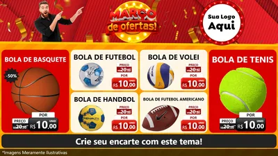 Modelo de TV para TV Horizontal com o tema Março de Ofertas! para Artigos Esportivos