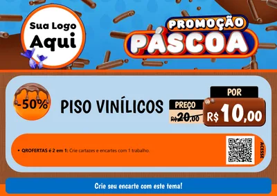 Modelo de Cartaz para Cartaz A4 Horizontal com o tema Promoção Páscoa para Material para Construção
