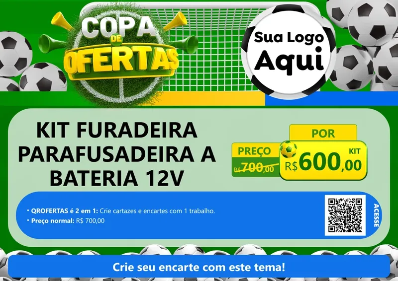 Modelo de Cartaz para Cartaz A4 Horizontal com o tema Copa De Ofertas para Maquinas e Ferramentas