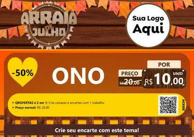 Modelo de Cartaz para Cartaz A4 Horizontal com o tema Arraiá de Julho - Junina para Óticas