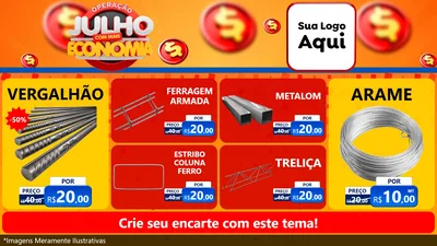 Modelo de TV para TV Horizontal com o tema Operação Julho Com Mais Economia para Ferragens