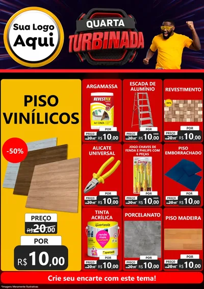 Modelo de Encarte para Encarte A4 Vertical com o tema Quarta Turbinada para Material para Construção