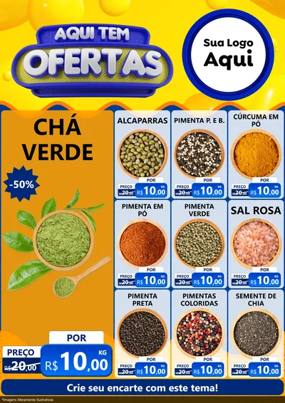 Modelo de Encarte para Encarte A4 Vertical com o tema Aqui Tem Ofertas para Produtos Naturais