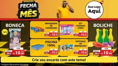 Modelo de TV para TV Horizontal com o tema Operação Fecha Mês para Brinquedos
