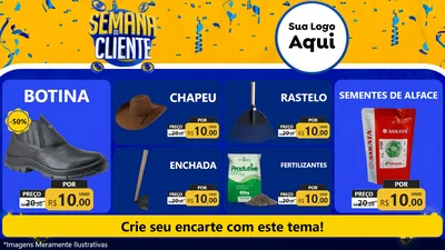 Modelo de TV para TV Horizontal com o tema Semana do Cliente para Agropecuária