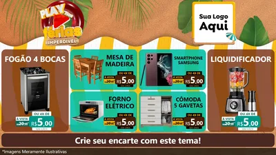 Modelo de TV para TV Horizontal com o tema Play Nas Férias Imperdível para Móveis e Eletro