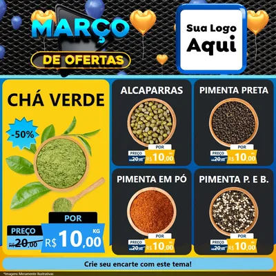 Modelo de Rede Social para Feed Facebook com o tema Março de Ofertas para Produtos Naturais