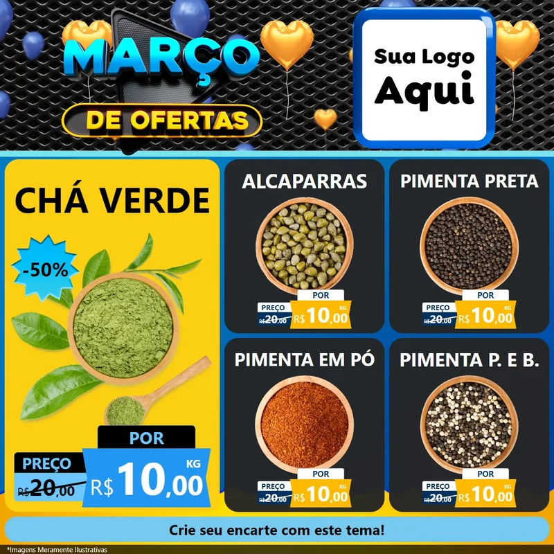 Modelo de Rede Social para Feed Facebook com o tema Março de Ofertas para Produtos Naturais