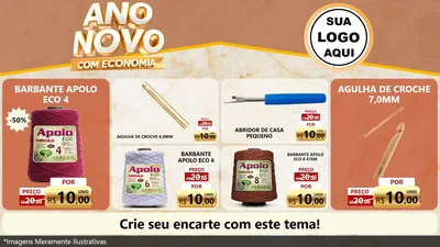 Modelo de TV para TV Horizontal com o tema Ano Novo Com Economia para Armarinho e Aviamentos