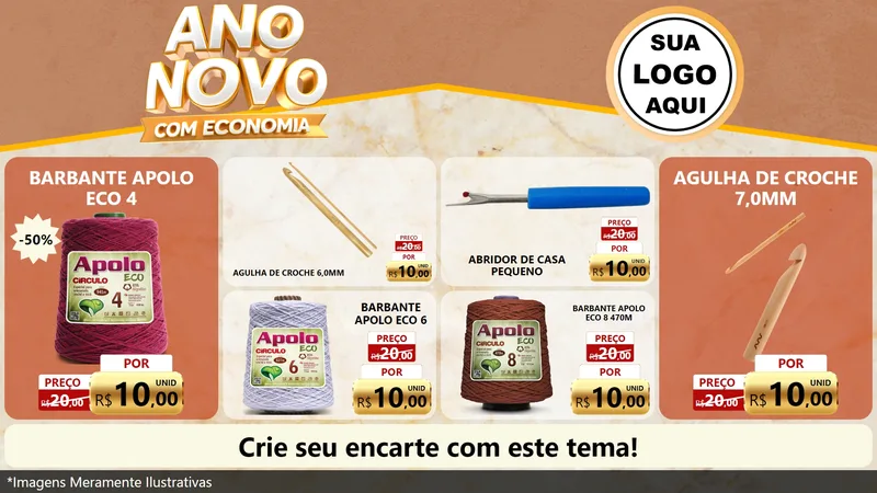 Modelo de TV para TV Horizontal com o tema Ano Novo Com Economia para Armarinho e Aviamentos