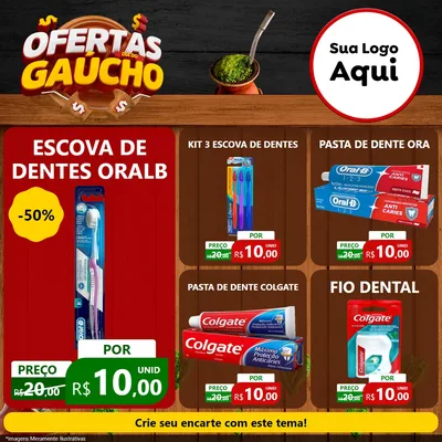 Modelo de Rede Social para Feed Facebook com o tema Ofertas Dia do Gaúcho para Higiene Pessoal
