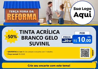 Modelo de Cartaz para Cartaz A4 Horizontal com o tema Terça-feira da Reforma para Tintas e Ferramentas