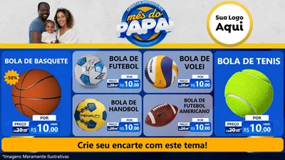 Modelo de TV para TV Horizontal com o tema Ofertas Imperdíveis Mês Do Papai para Artigos Esportivos