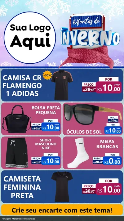 Modelo de TV para TV Vertical com o tema Ofertas de Inverno para Roupas e acessórios