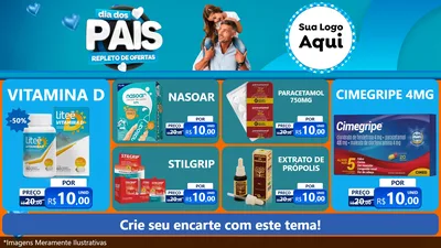 Modelo de TV para TV Horizontal com o tema Dia Dos Pais Repleto de Ofertas para Farmácia