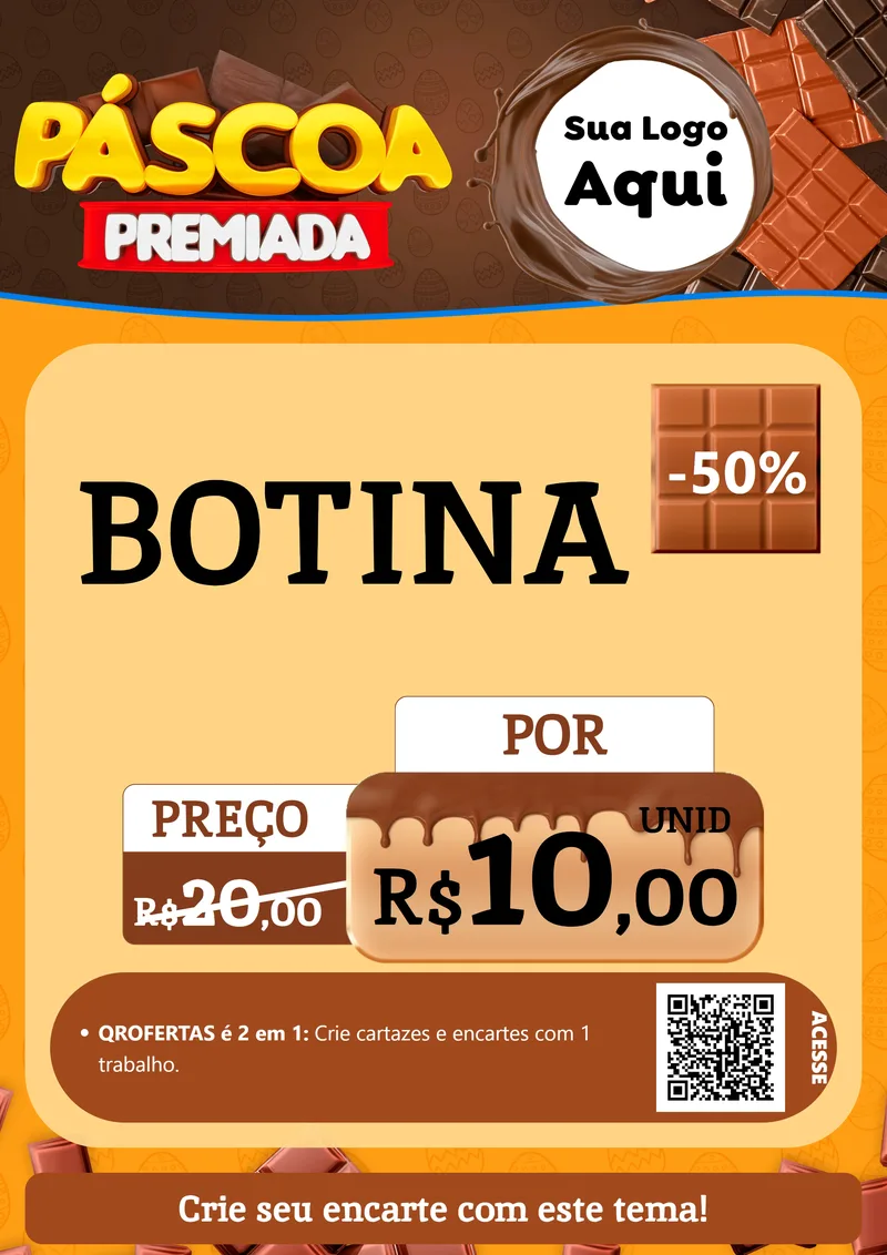 Modelo de Cartaz para Cartaz A4 Vertical com o tema Páscoa Premiada para Agropecuária