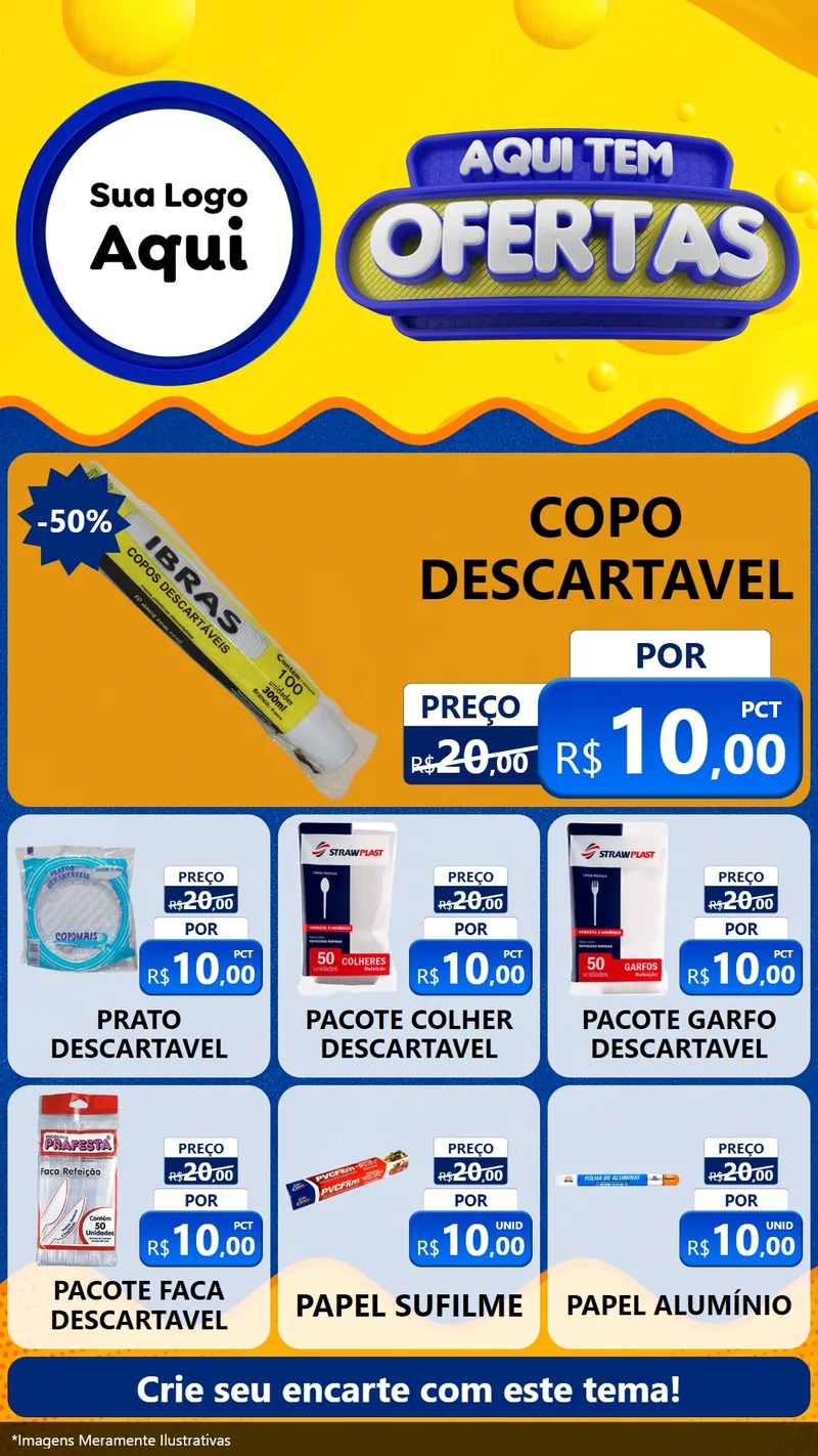 Modelo de Rede Social para Stories com o tema Aqui Tem Ofertas para Embalagens