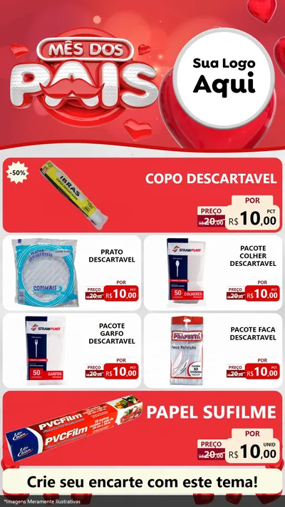 Modelo de TV para TV Vertical com o tema Mês dos Pais para Embalagens
