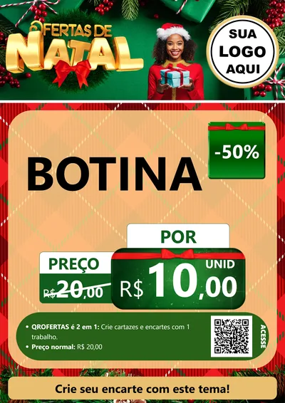 Modelo de Cartaz para Cartaz A4 Vertical com o tema Ofertas de Natal para Agropecuária