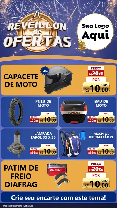 Modelo de TV para TV Vertical com o tema Réveillon de Ofertas para Moto peças