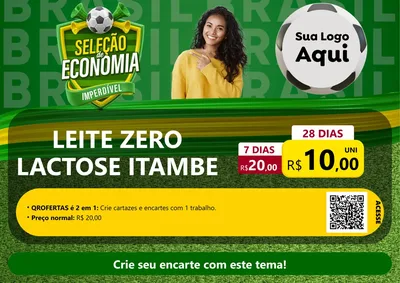 Modelo de Cartaz para Cartaz A4 Horizontal com o tema Seleção de Economia - Copa para Frios e Laticínios