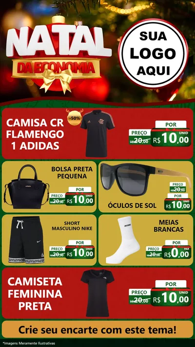 Modelo de TV para TV Vertical com o tema Natal da Economia para Roupas e acessórios