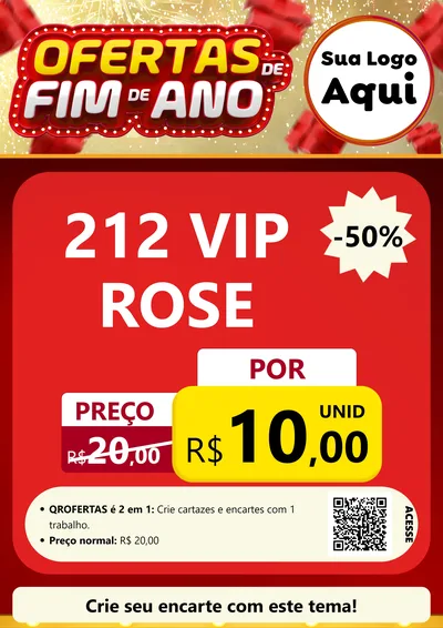 Modelo de Cartaz para Cartaz A4 Vertical com o tema Ofertas de Fim de Ano para Perfumes