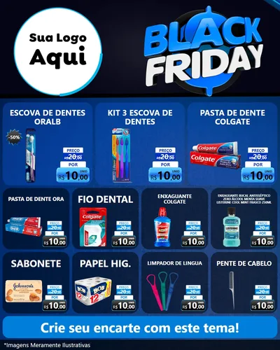 Modelo de Rede Social para Feed Instagram com o tema Black Friday para Higiene Pessoal