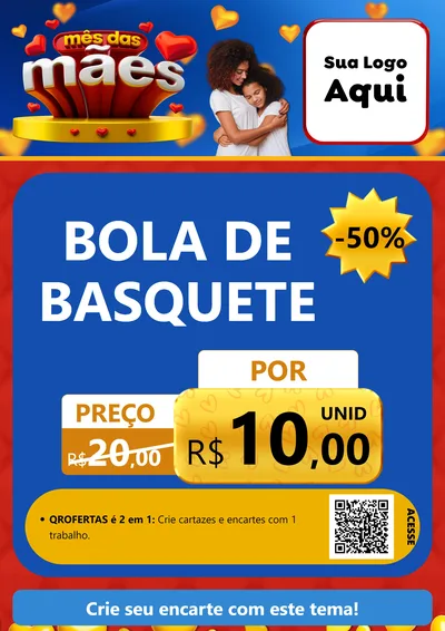 Modelo de Cartaz para Cartaz A4 Vertical com o tema Mês das Mães para Artigos Esportivos